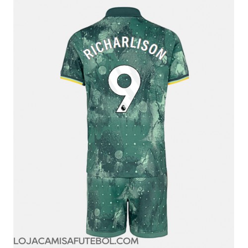 Camisa de Futebol Tottenham Hotspur Richarlison #9 Equipamento Alternativo Infantil 2024-25 Manga Curta (+ Calças curtas)